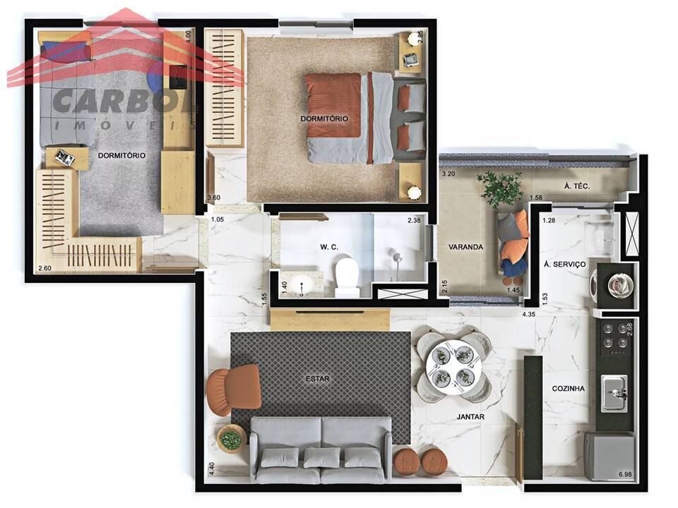 Apartamento, 2 quartos, 58 m² - Foto 4